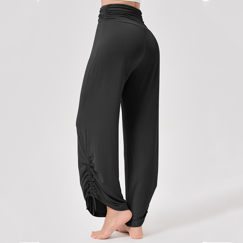 Olivenorma Viscose High-Waist Loose-Fit Shirred Yoga Pants - image 27