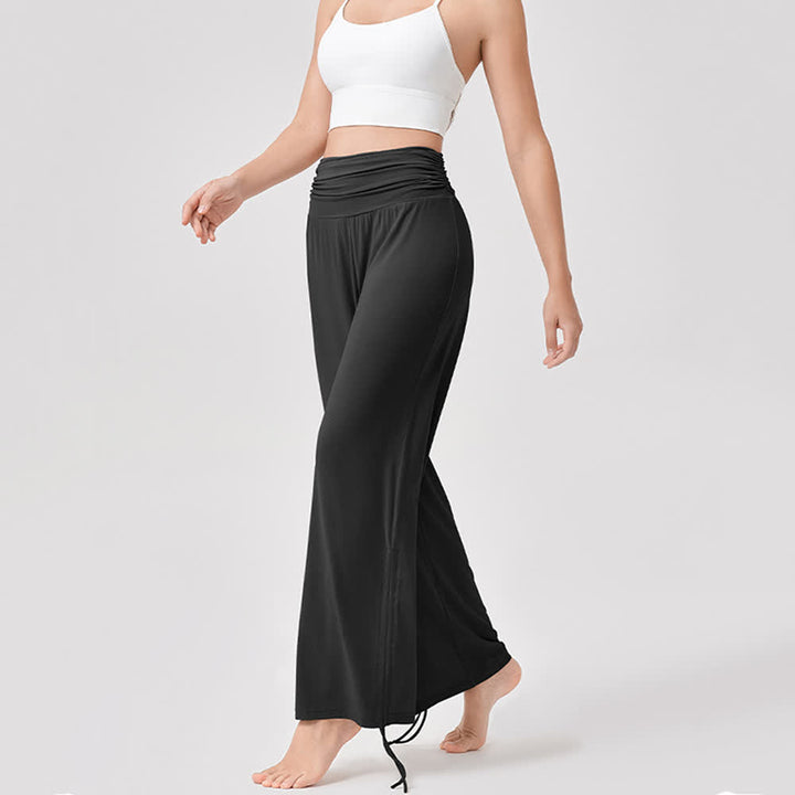 Olivenorma Viscose High-Waist Loose-Fit Shirred Yoga Pants - image 30