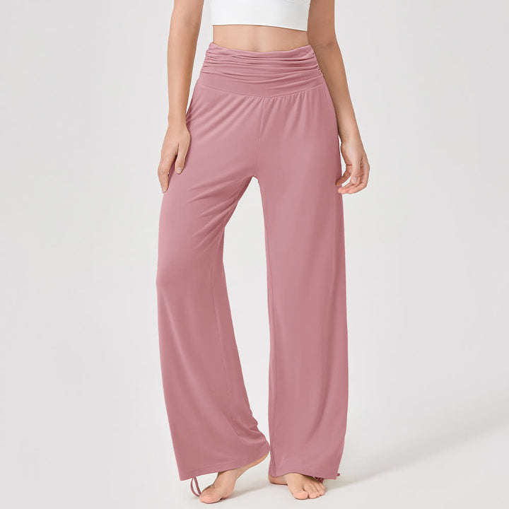 Olivenorma Viscose High-Waist Loose-Fit Shirred Yoga Pants - image 23