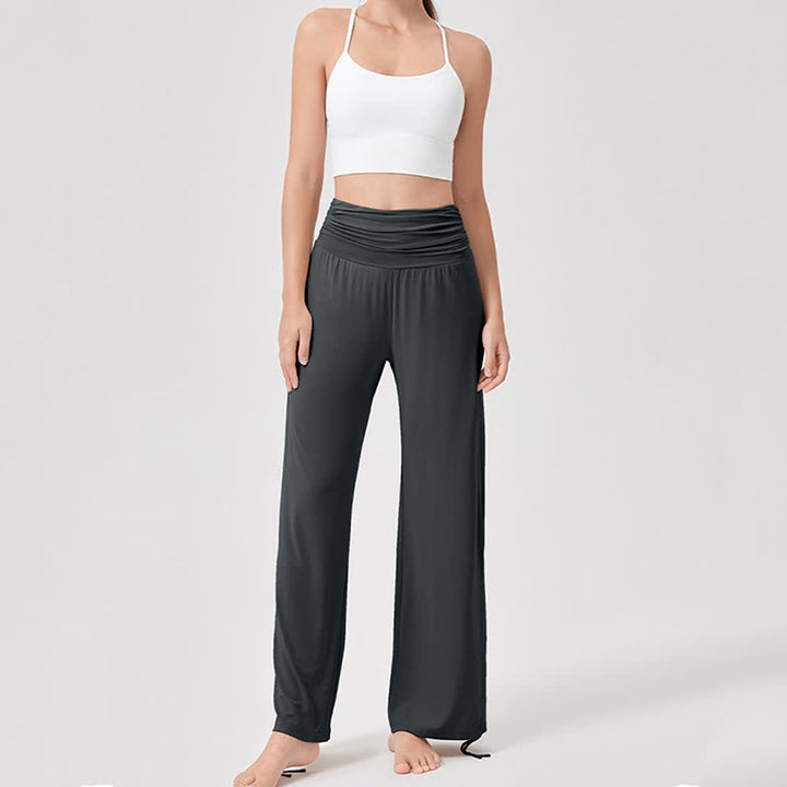 Olivenorma Viscose High-Waist Loose-Fit Shirred Yoga Pants - image 37