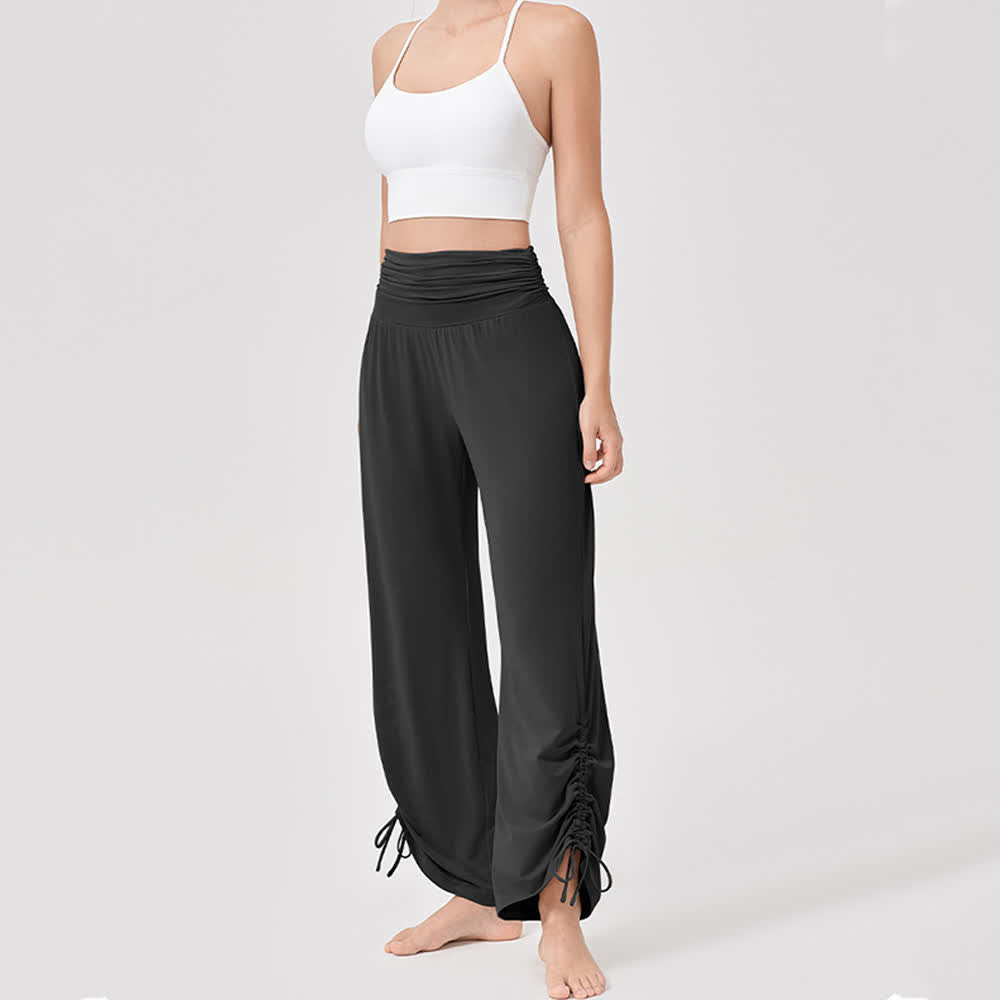 Olivenorma Viscose High-Waist Loose-Fit Shirred Yoga Pants - image 29