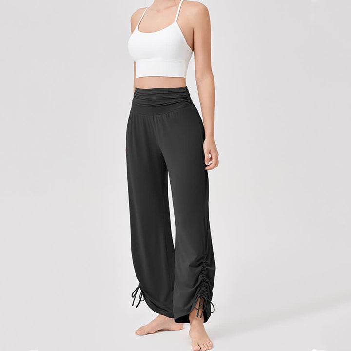 Olivenorma Viscose High-Waist Loose-Fit Shirred Yoga Pants - image 29