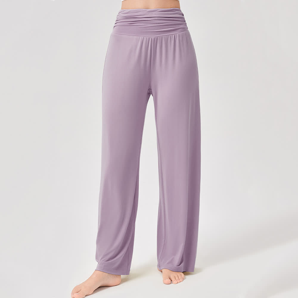 Olivenorma Viscose High-Waist Loose-Fit Shirred Yoga Pants - image 18