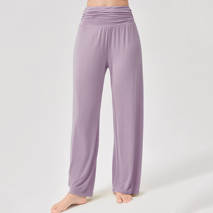 Olivenorma Viscose High-Waist Loose-Fit Shirred Yoga Pants - image 18