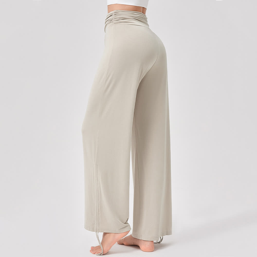 Olivenorma Viscose High-Waist Loose-Fit Shirred Yoga Pants - image 1