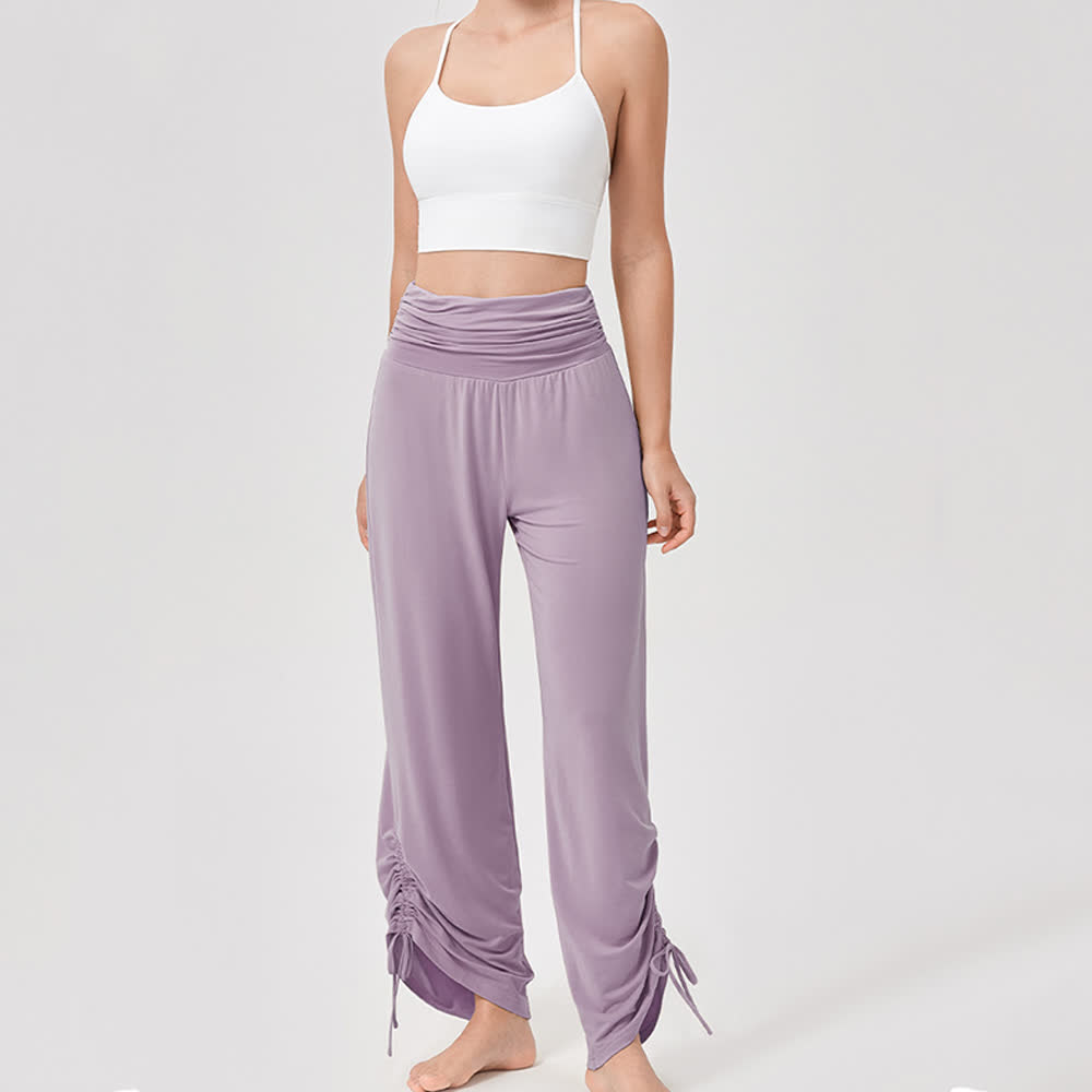 Olivenorma Viscose High-Waist Loose-Fit Shirred Yoga Pants - image 20