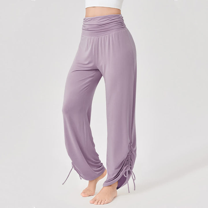 Olivenorma Viscose High-Waist Loose-Fit Shirred Yoga Pants - image 17