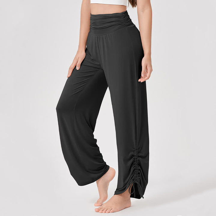 Olivenorma Viscose High-Waist Loose-Fit Shirred Yoga Pants - image 28