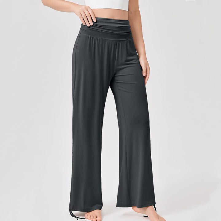 Olivenorma Viscose High-Waist Loose-Fit Shirred Yoga Pants - image 34