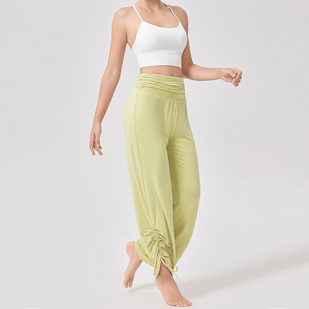Olivenorma Viscose High-Waist Loose-Fit Shirred Yoga Pants - image 11