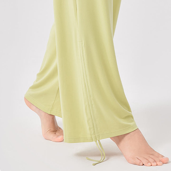 Olivenorma Viscose High-Waist Loose-Fit Shirred Yoga Pants - image 9