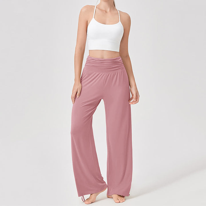 Olivenorma Viscose High-Waist Loose-Fit Shirred Yoga Pants - image 25