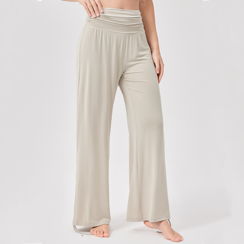 Olivenorma Viscose High-Waist Loose-Fit Shirred Yoga Pants - image 3