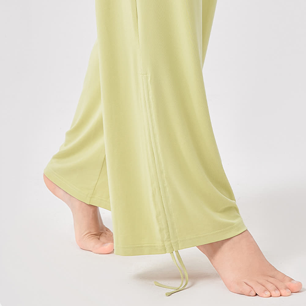 Olivenorma Viscose High-Waist Loose-Fit Shirred Yoga Pants - image 9