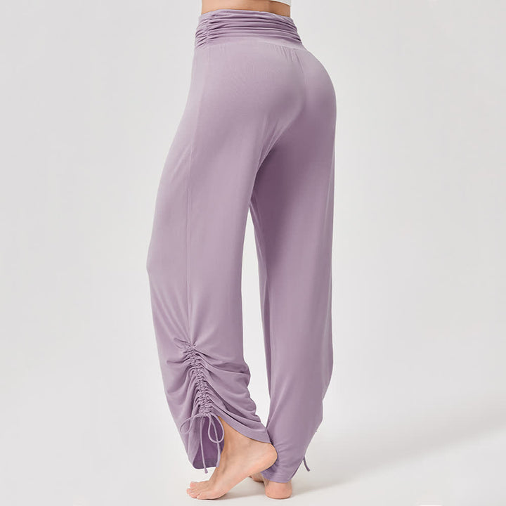 Olivenorma Viscose High-Waist Loose-Fit Shirred Yoga Pants - image 19