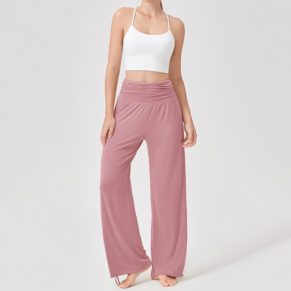 Olivenorma Viscose High-Waist Loose-Fit Shirred Yoga Pants - image 25