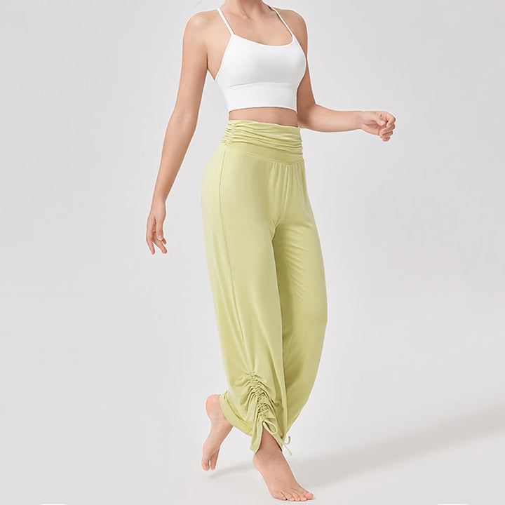 Olivenorma Viscose High-Waist Loose-Fit Shirred Yoga Pants - image 11
