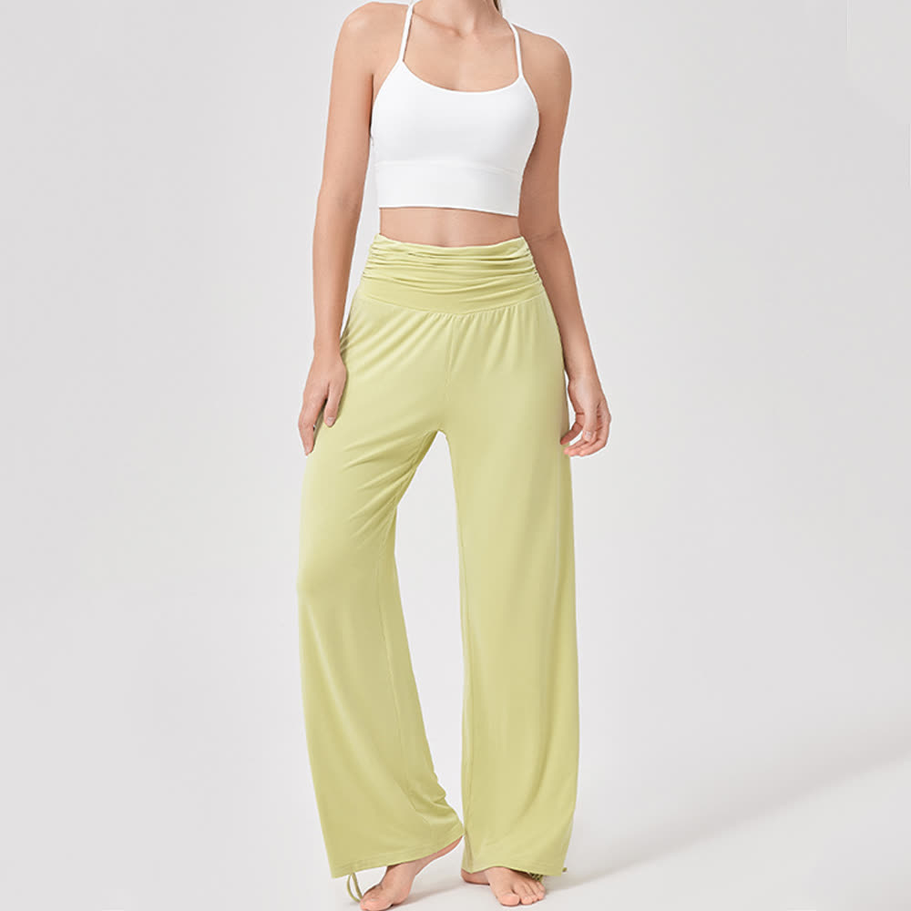 Olivenorma Viscose High-Waist Loose-Fit Shirred Yoga Pants - image 12