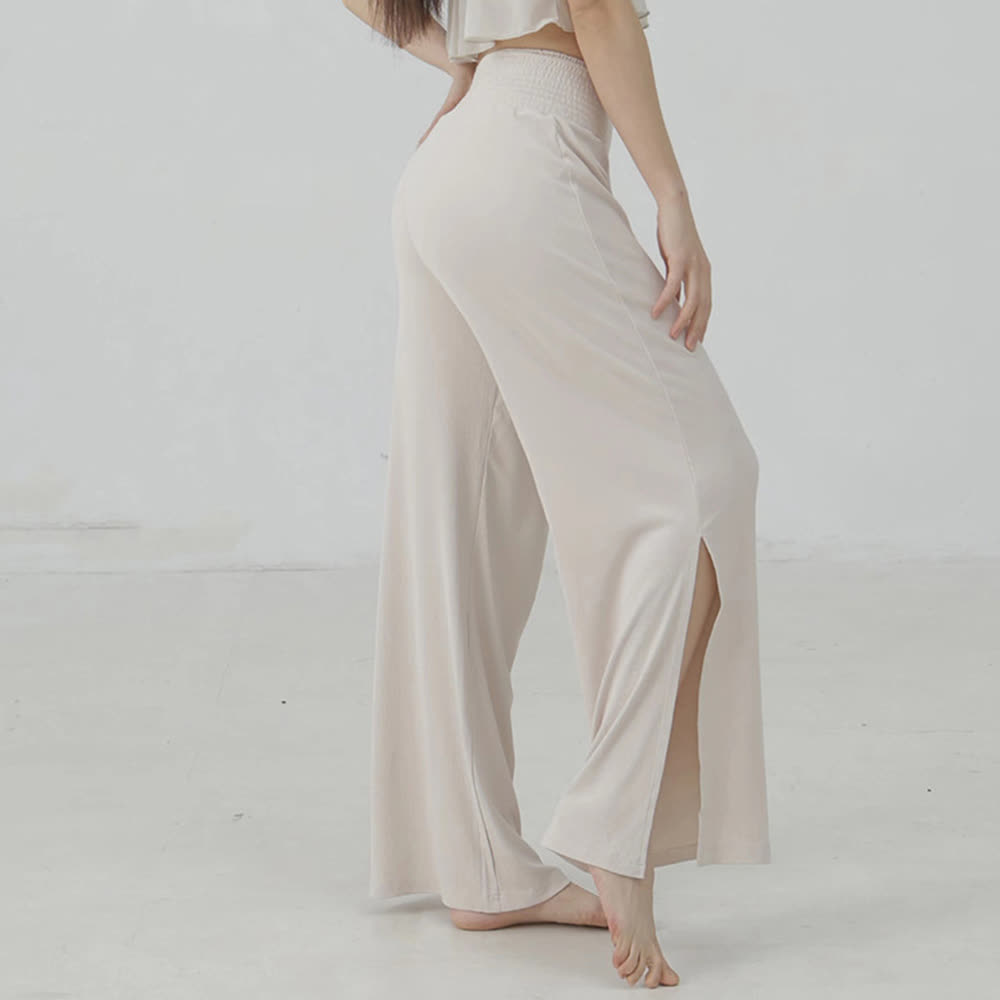 Olivenorma Cotton High-Waist Wide-Leg Slit Yoga Pants - image 3