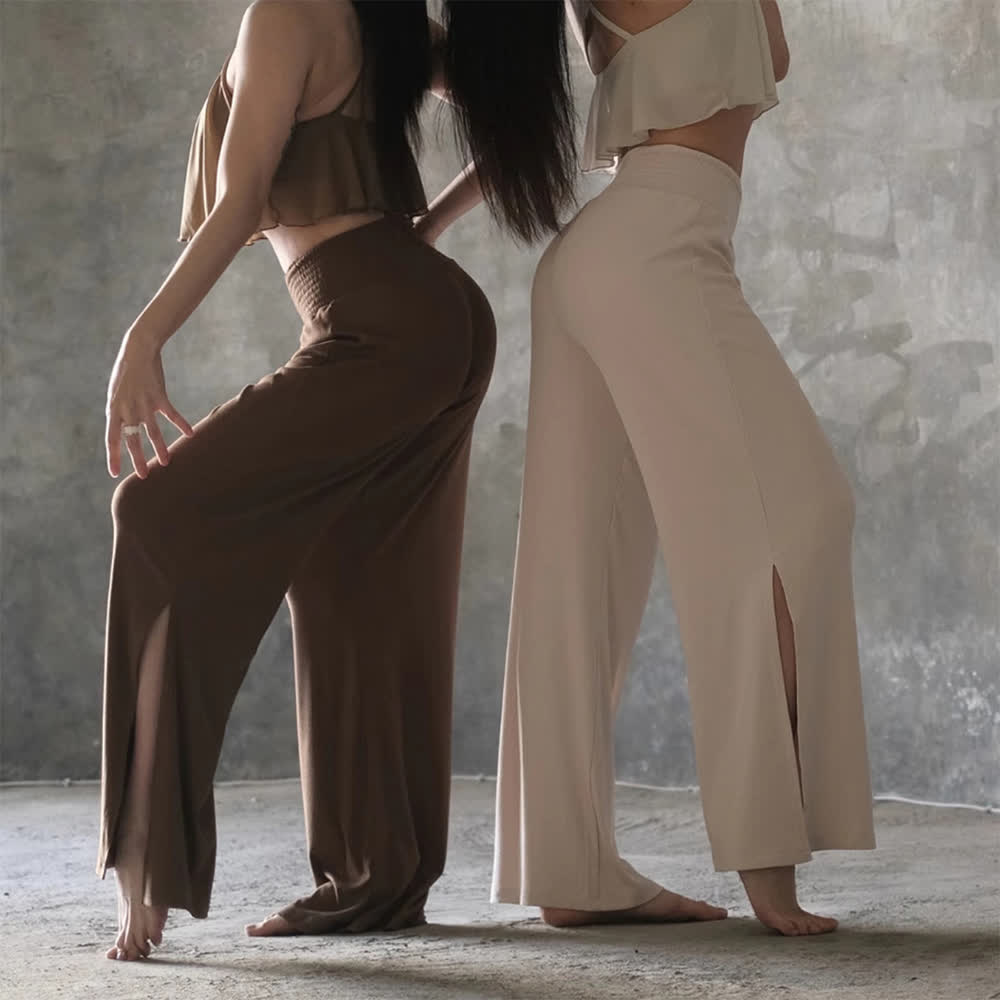 Olivenorma Cotton High-Waist Wide-Leg Slit Yoga Pants - image 11