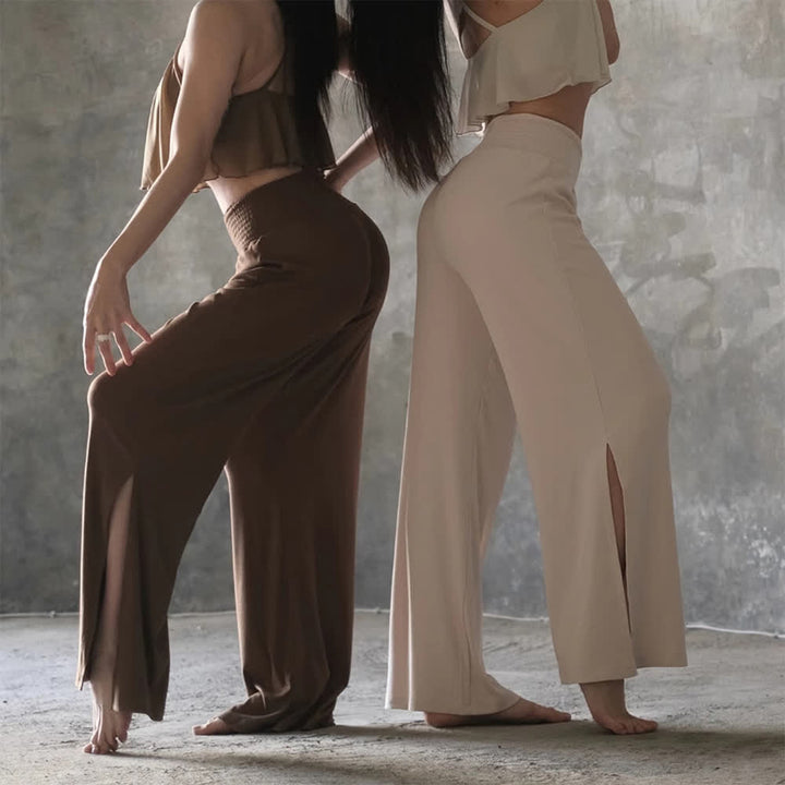 Olivenorma Cotton High-Waist Wide-Leg Slit Yoga Pants - image 11