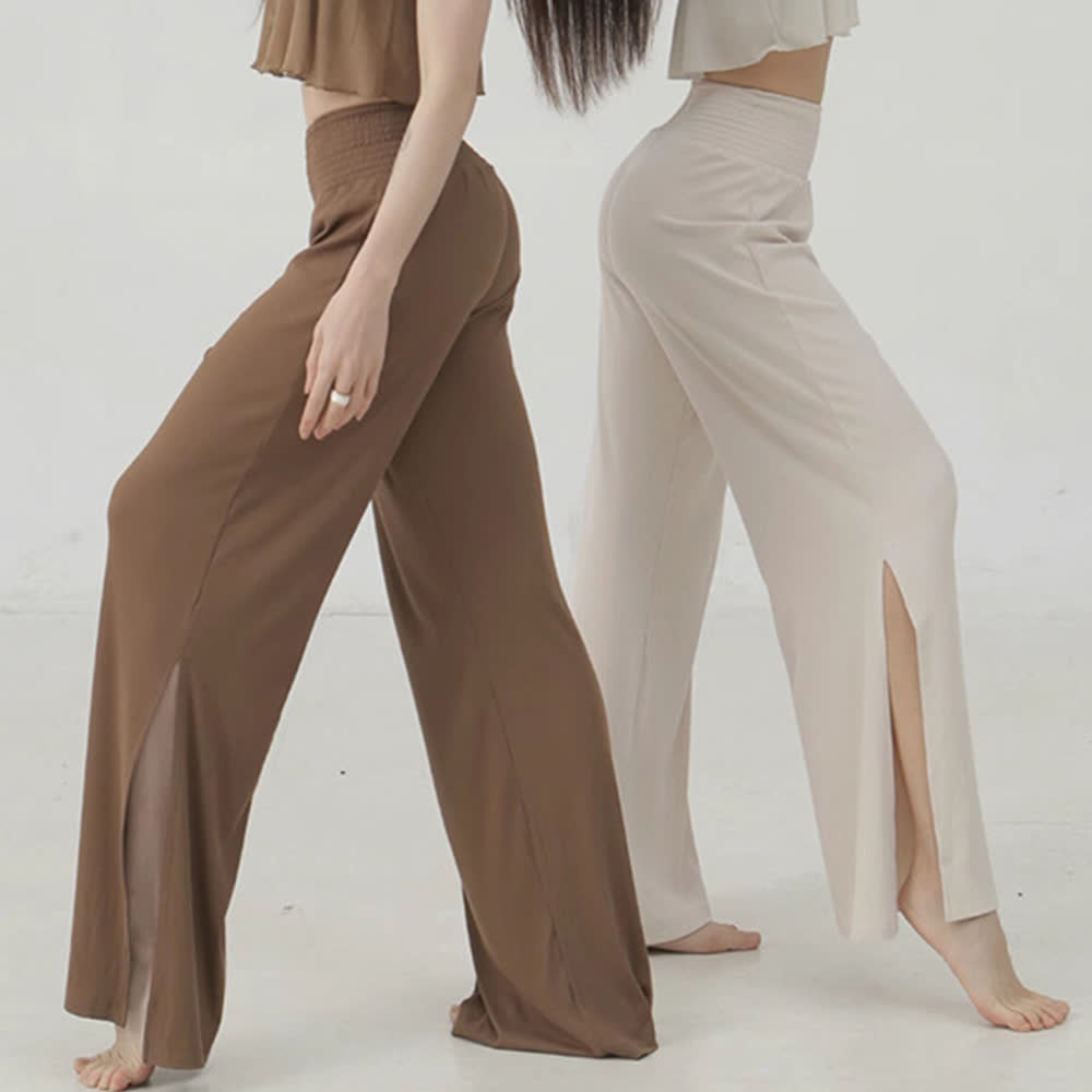 Olivenorma Cotton High-Waist Wide-Leg Slit Yoga Pants - image 7