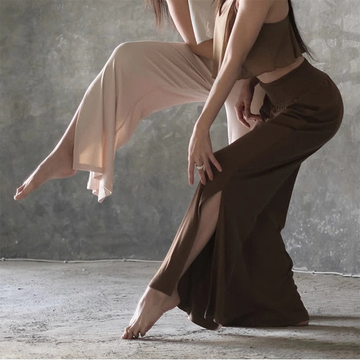 Olivenorma Cotton High-Waist Wide-Leg Slit Yoga Pants - image 10