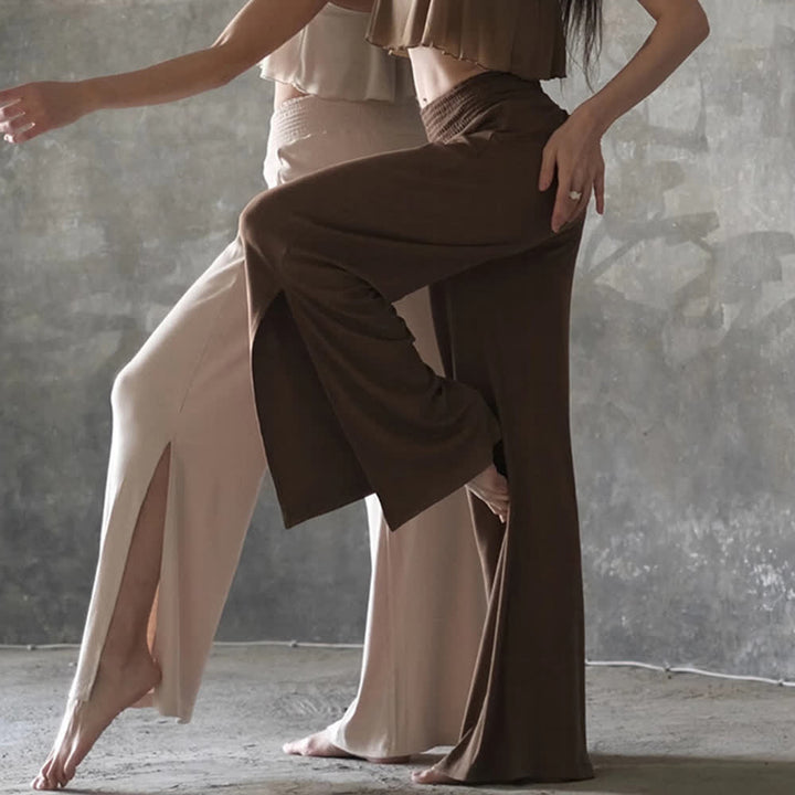 Olivenorma Cotton High-Waist Wide-Leg Slit Yoga Pants - image 8