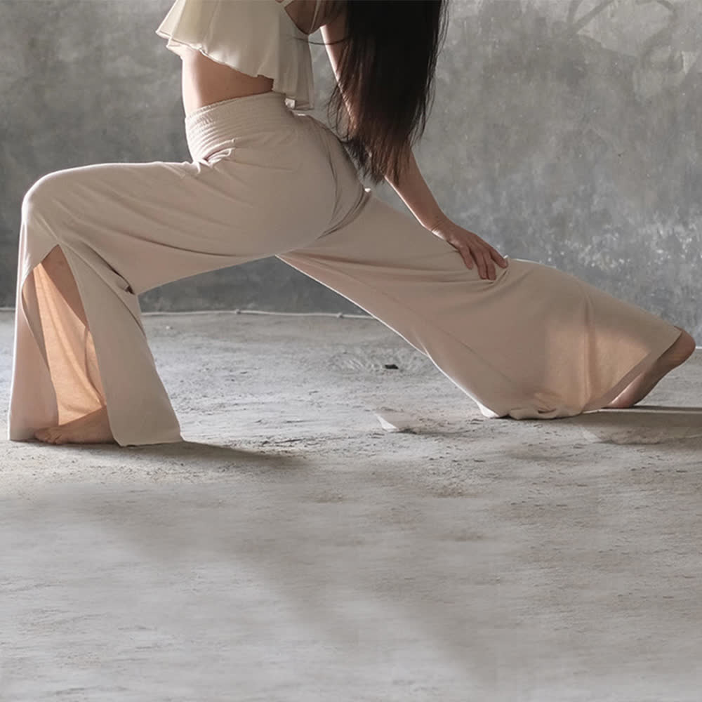 Olivenorma Cotton High-Waist Wide-Leg Slit Yoga Pants - image 2