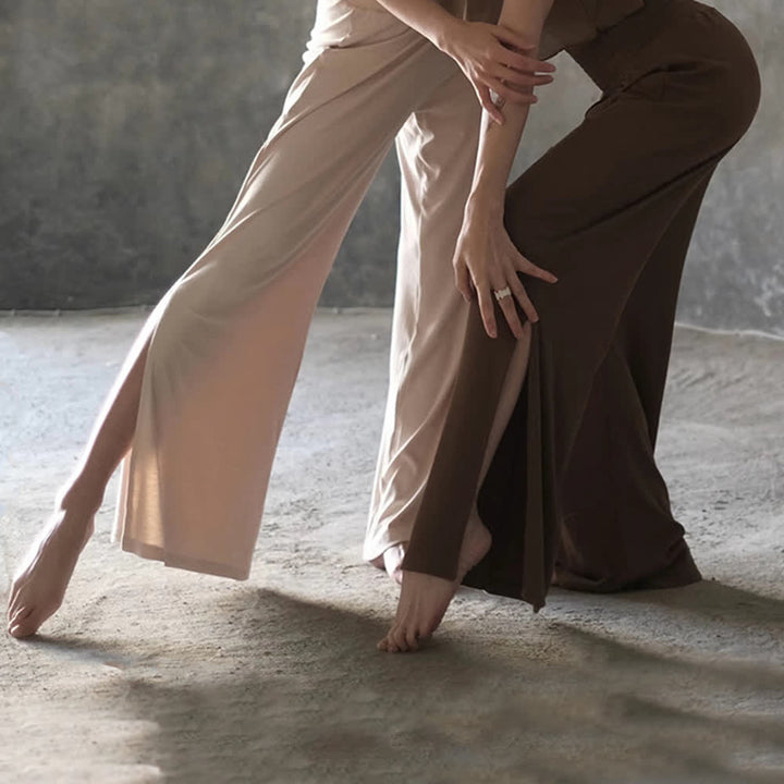 Olivenorma Cotton High-Waist Wide-Leg Slit Yoga Pants - image 9