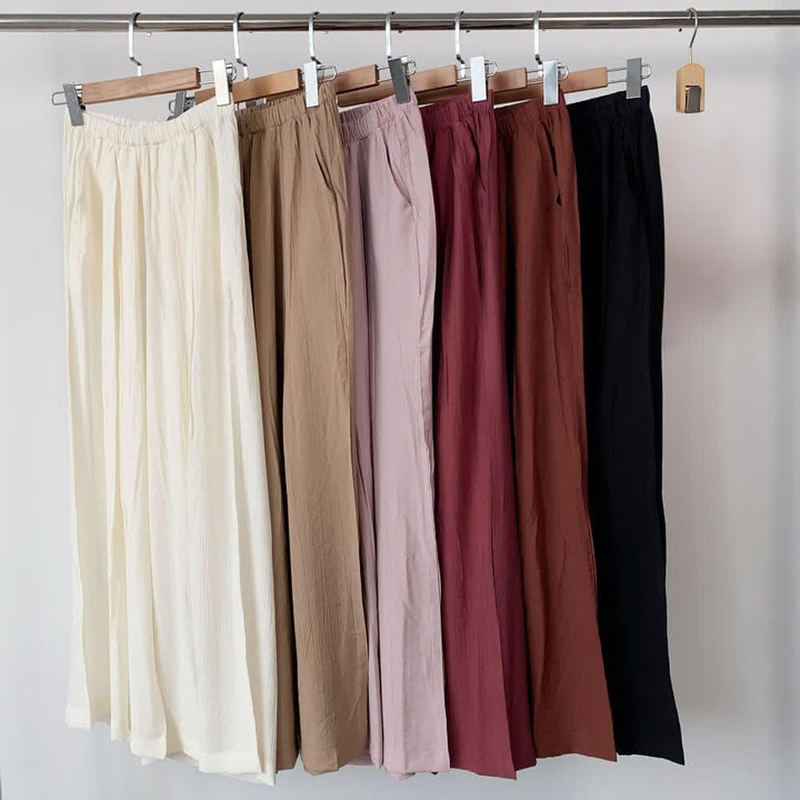 Olivenorma Tencel Cotton Linen Loose Wide-Leg Yoga Pants - image 8