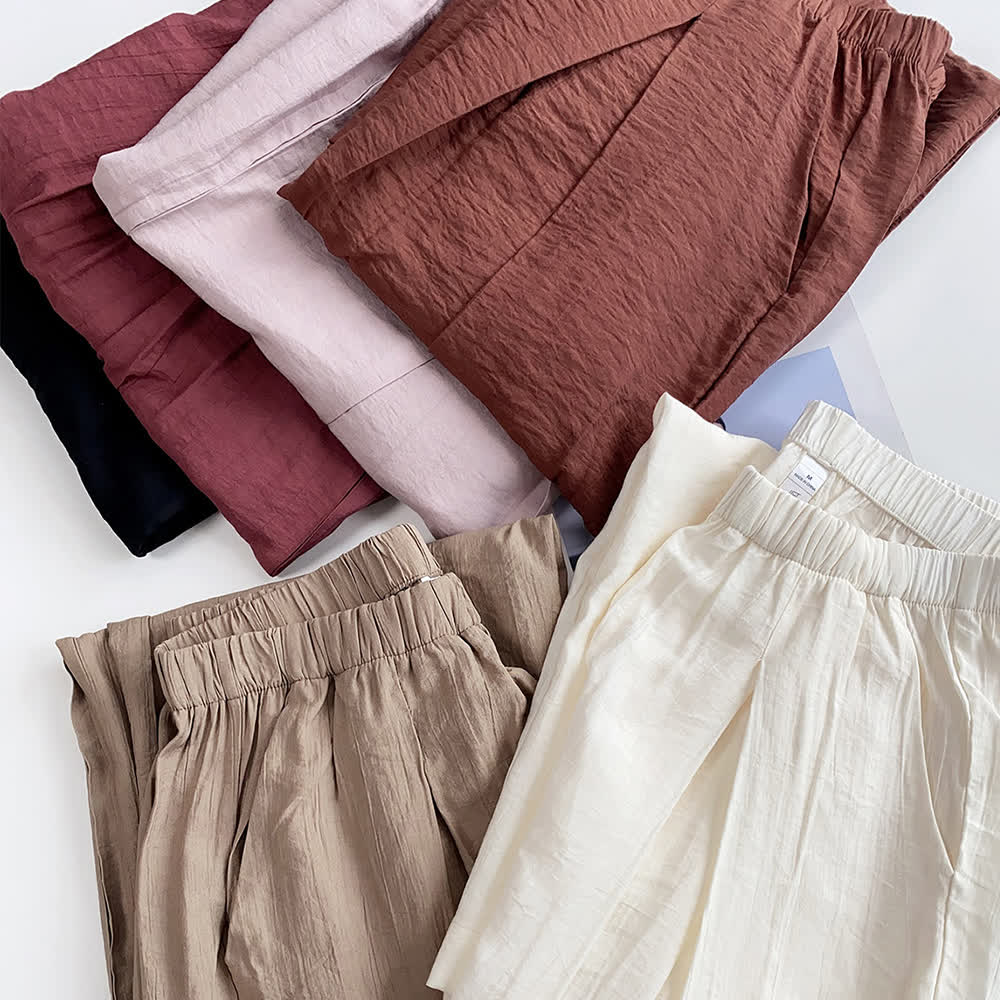 Olivenorma Tencel Cotton Linen Loose Wide-Leg Yoga Pants - image 12