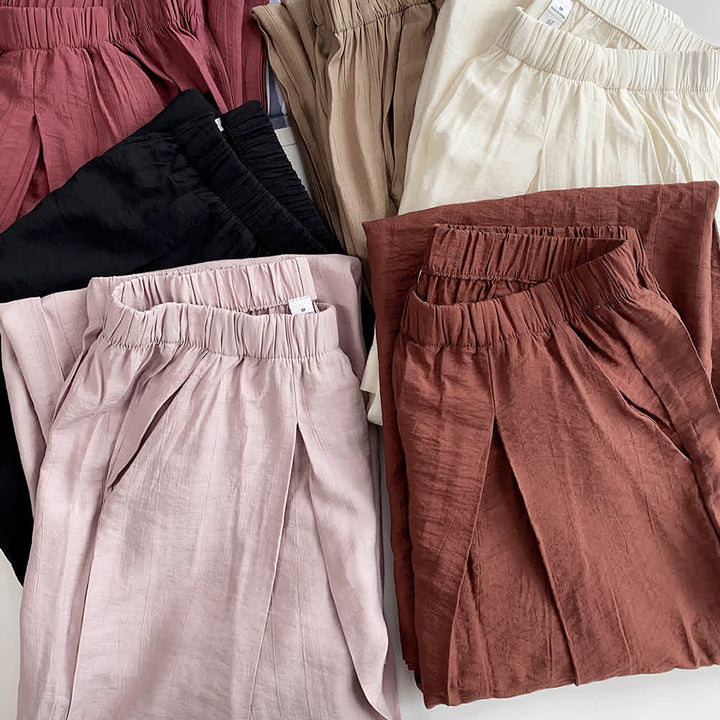 Olivenorma Tencel Cotton Linen Loose Wide-Leg Yoga Pants - image 14