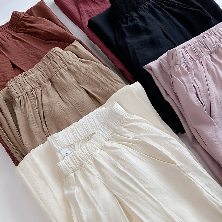 Olivenorma Tencel Cotton Linen Loose Wide-Leg Yoga Pants - image 13