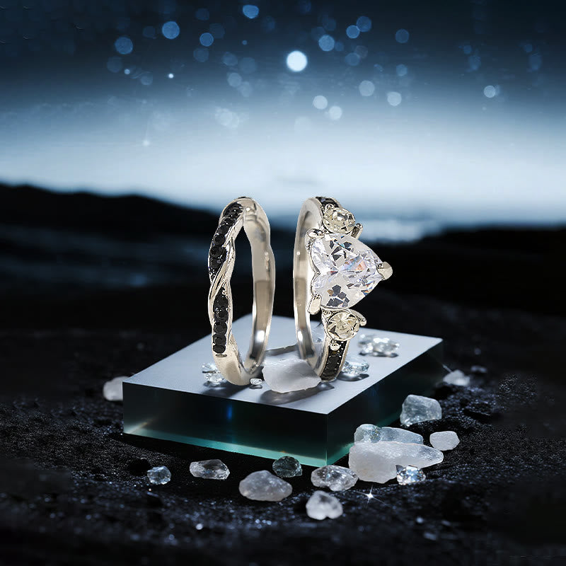 Olivenorma Hades' Heart Galaxy Moissanite Ring - image 4