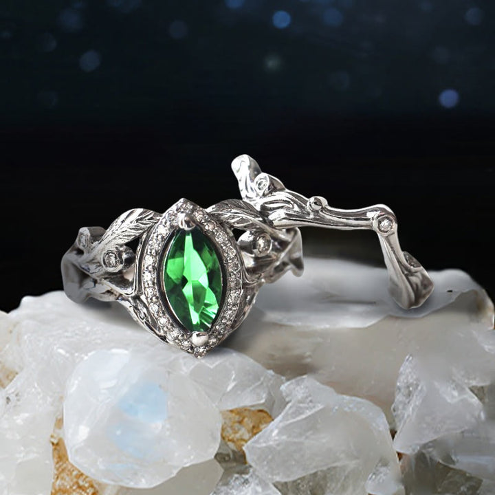 Olivenorma Nyx's Star Marquise-Cut Moissanite Ring - US 11 - Emerald - image 5