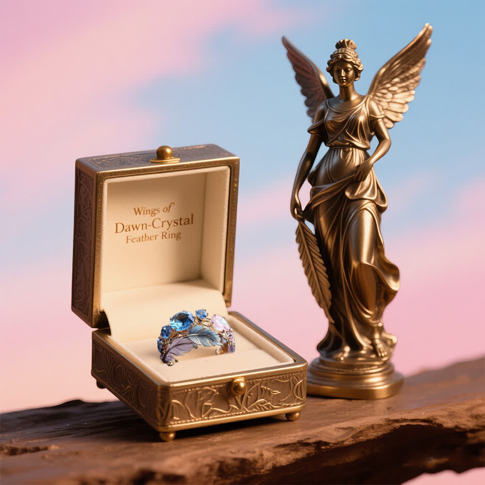 Olivenorma "Wings of Dawn" Crystal Feather Ring - image 2