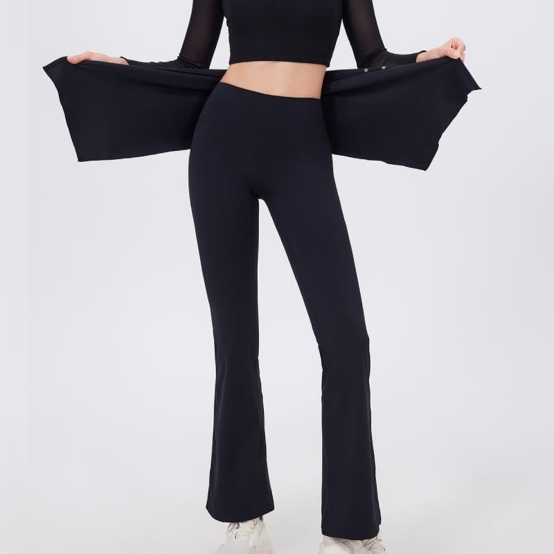 Olivenorma Wide Leg Flare Leggings 2Pcs Hip Cover Up And Yoga Pants Set - image 3