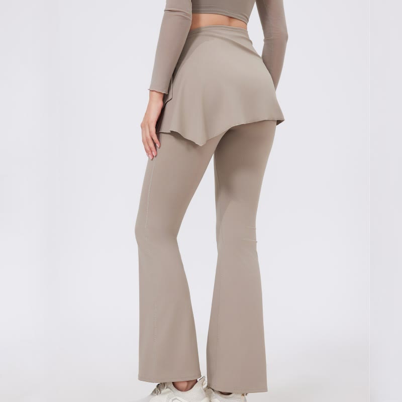 Olivenorma Wide Leg Flare Leggings 2Pcs Hip Cover Up And Yoga Pants Set - image 14