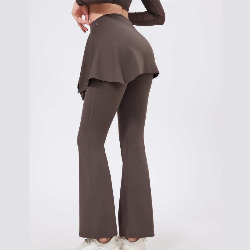 Olivenorma Wide Leg Flare Leggings 2Pcs Hip Cover Up And Yoga Pants Set - image 1