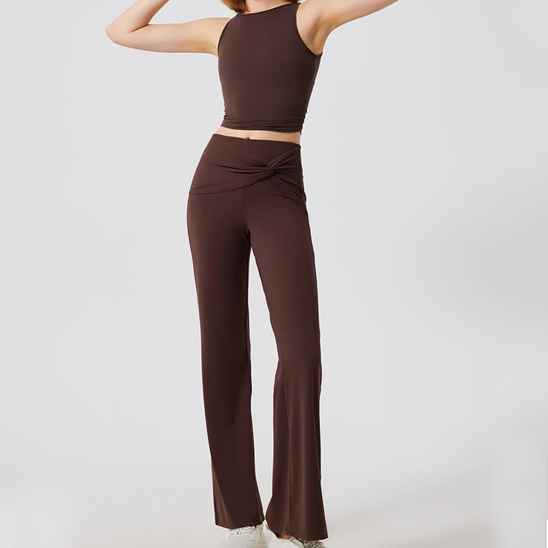 Olivenorma Wide Leg Yoga Pants Casual Knot Work Dress Pants - image 2