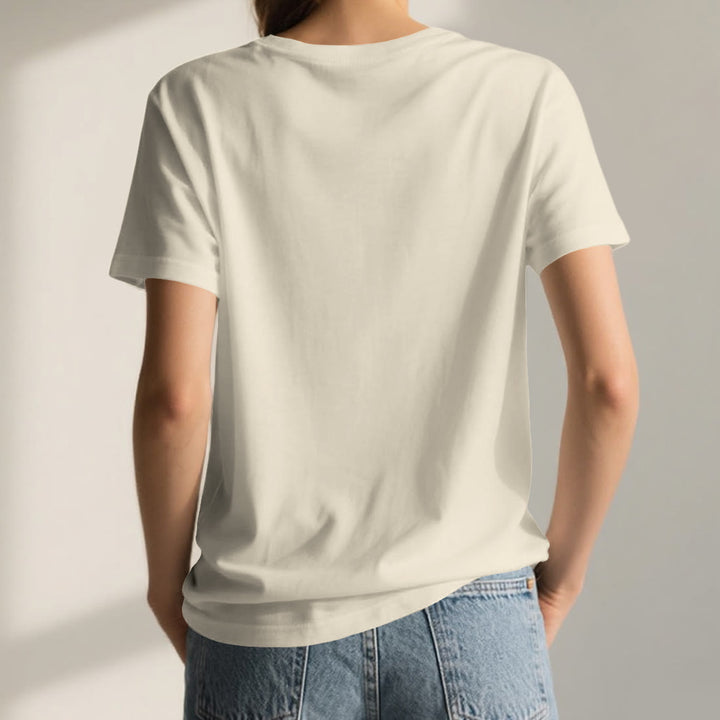 Olivenorma Flower of Life Boho Graphic Tees Casual V-Neck T-Shirt - image 2