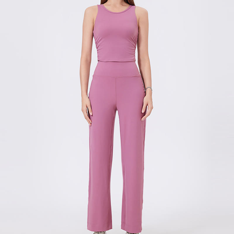 Olivenorma Versatile Straight-Leg Cut Mid Waist Stretch Dress Yoga Pants - image 2