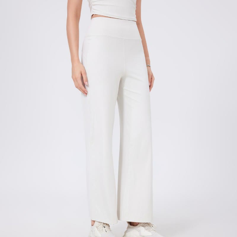 Olivenorma Versatile Straight-Leg Cut Mid Waist Stretch Dress Yoga Pants - White - XL - image 9