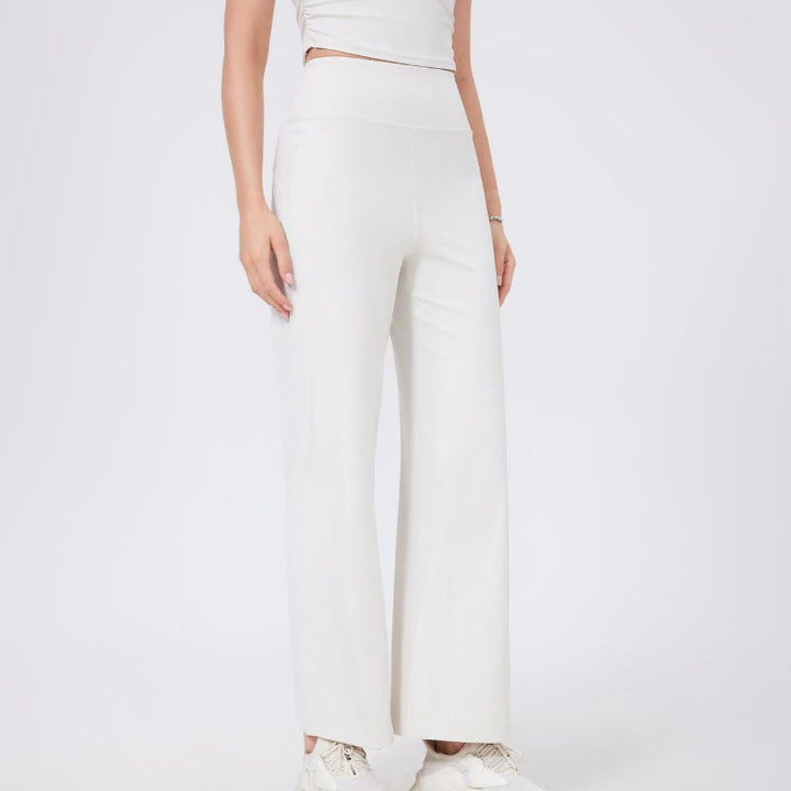 Olivenorma Versatile Straight-Leg Cut Mid Waist Stretch Dress Yoga Pants - White - XL - image 9