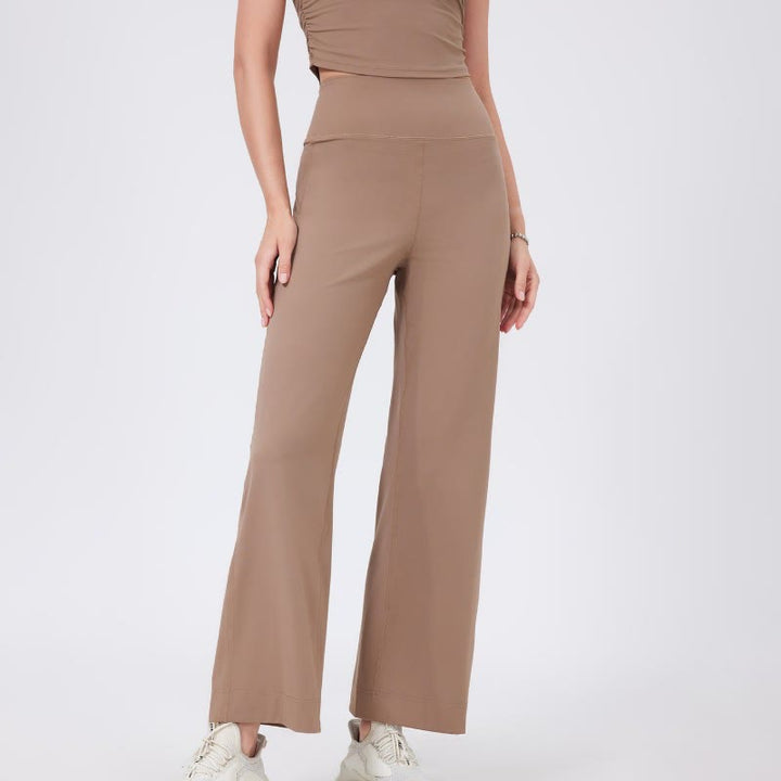 Olivenorma Versatile Straight-Leg Cut Mid Waist Stretch Dress Yoga Pants - Khaki - XL - image 12