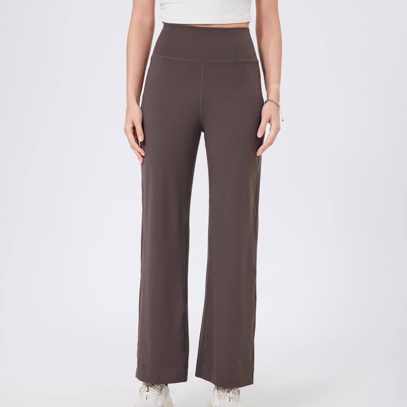 Olivenorma Versatile Straight-Leg Cut Mid Waist Stretch Dress Yoga Pants - Brown - XL - image 19