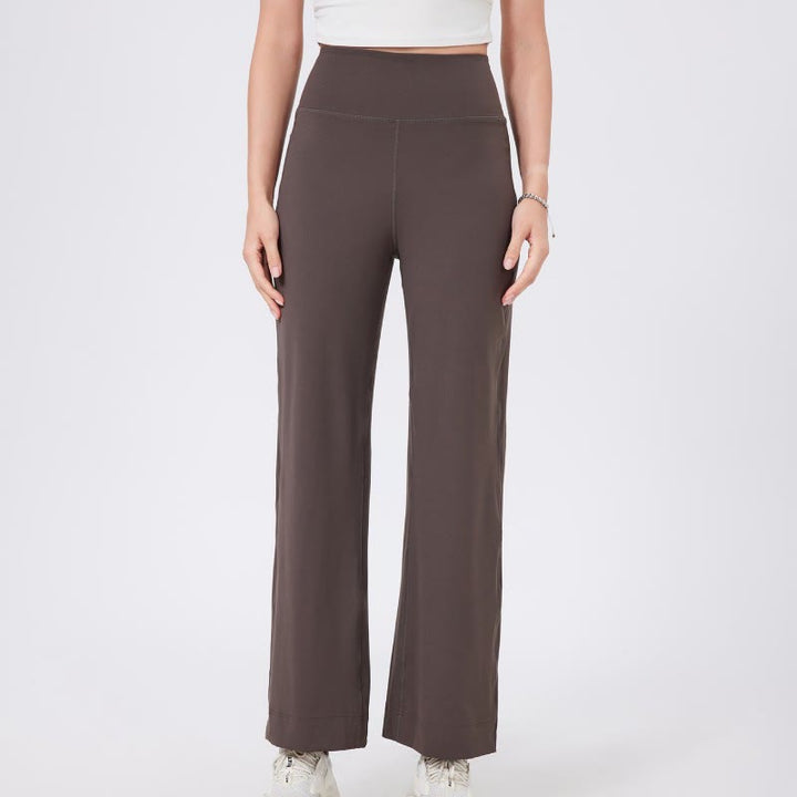 Olivenorma Versatile Straight-Leg Cut Mid Waist Stretch Dress Yoga Pants - Brown - XL - image 19