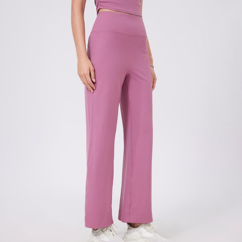 Olivenorma Versatile Straight-Leg Cut Mid Waist Stretch Dress Yoga Pants - Pink - XL - image 0