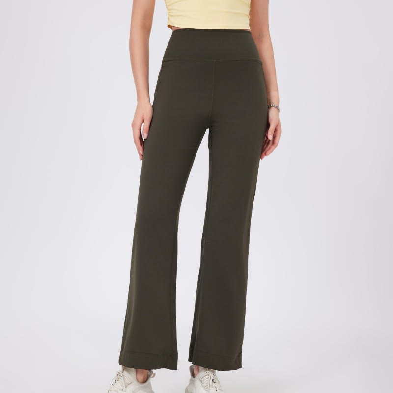 Olivenorma Versatile Straight-Leg Cut Mid Waist Stretch Dress Yoga Pants - OliveGreen - XL - image 15